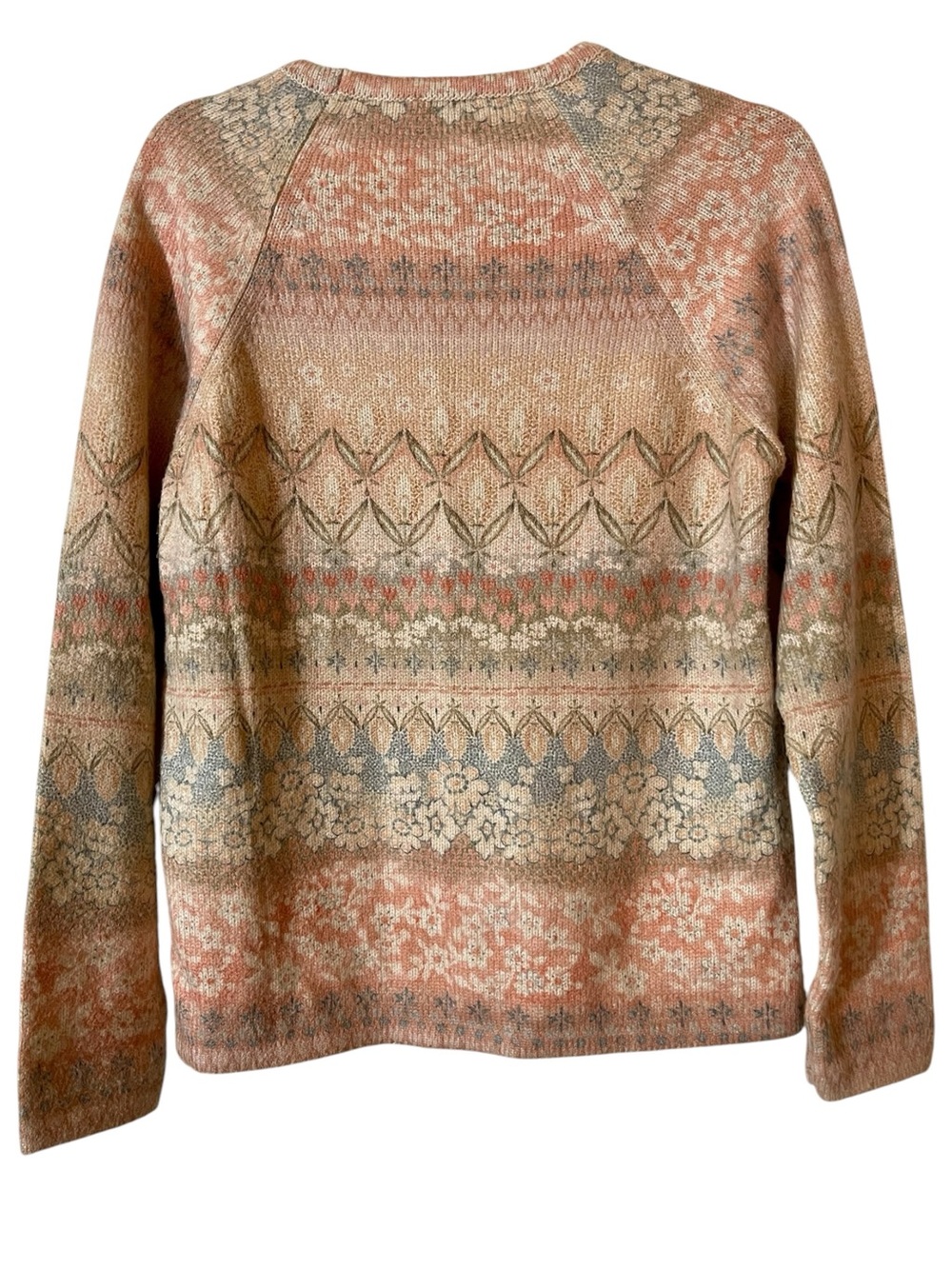 Anthropologie Fair Isle Nordic Sweater Medium Boho Cottagecore - Picture 3 of 8